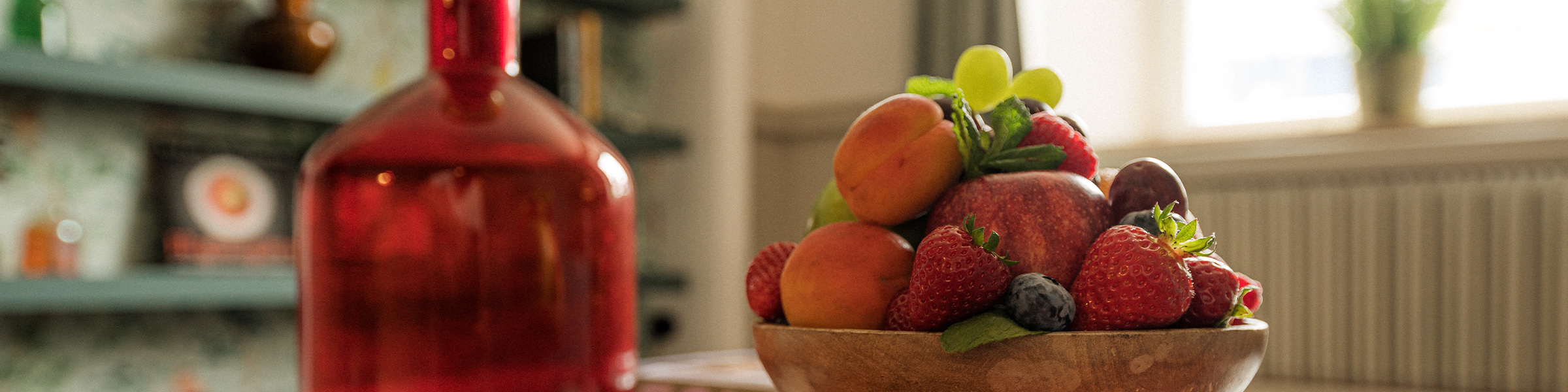 Obstschale auf einem Tisch.