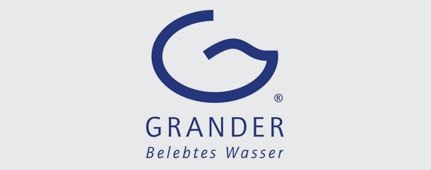 Lindner_Grander GRADER-Logo mit Schriftzug „Belebtes Wasser“