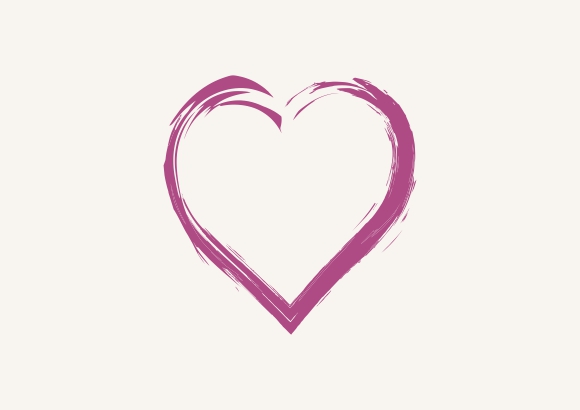Zeichnung eines lila Herz