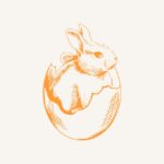 Zeichnung von einem Hasen und einem Osterei