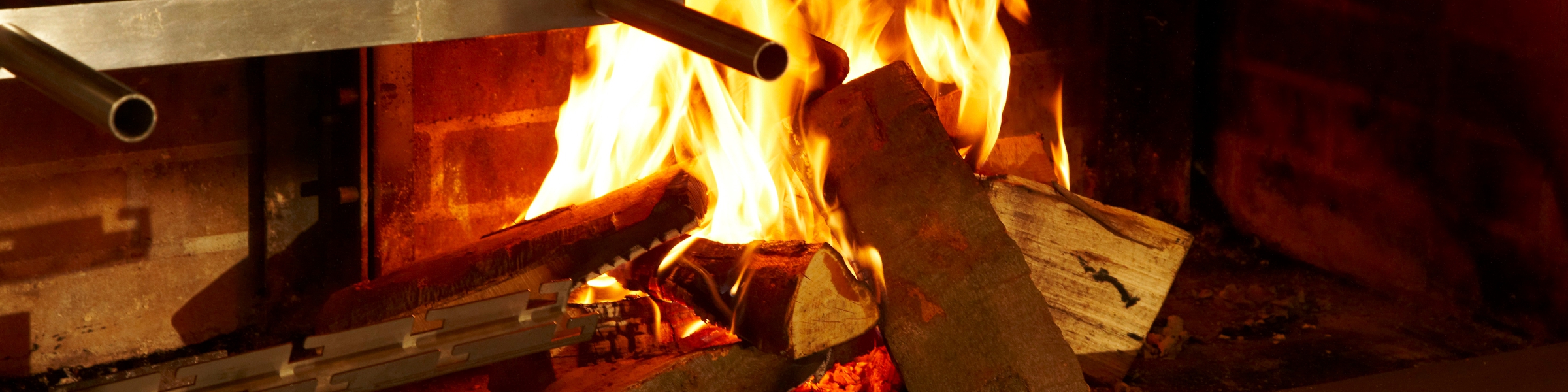 Grillflamme im Restaurant Die Waage