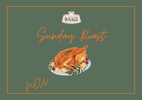 Ein Sonntagsbraten gezeichnet mit Beschriftung Sunday Roast
